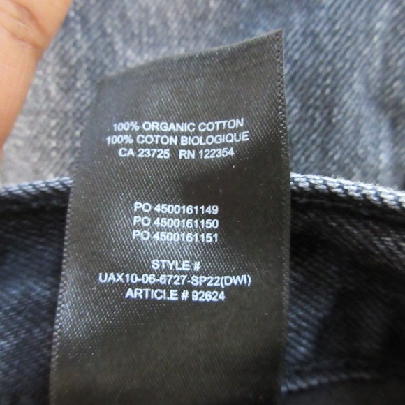 Aritzia Denim Forum Joni High Rise Loose Jeans Women 24 Black Denim Cotton 582 - Picture 6 of 12